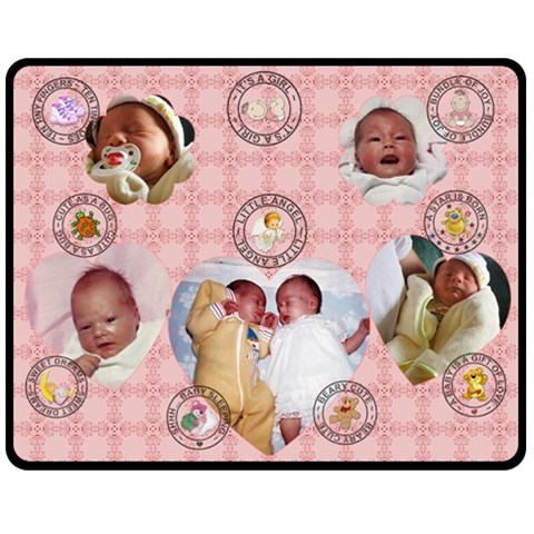 Baby Girl Medium Fleece Blanket By Lil 60 x50  Blanket Front