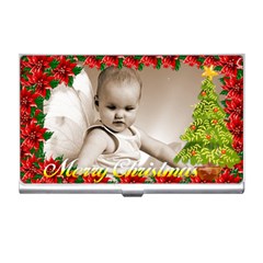 merry christmas business card holder