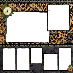 {ScrapDZines} Halloween Damask 2 Scrapbook Page - ScrapBook Page 12  x 12 