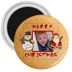 Merry Christmas santa snowman fridge magnet - 3  Magnet