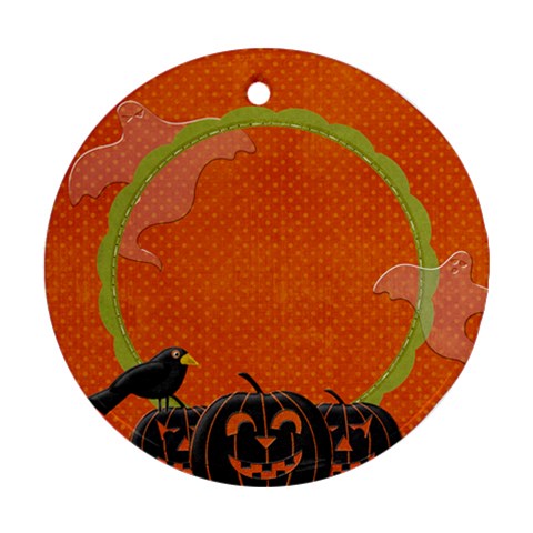 Scrapdzines  Ghostly Halloween Ornament By Denise Zavagno Front