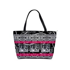 Pink, Black, & White Classic Shoulder Handbag