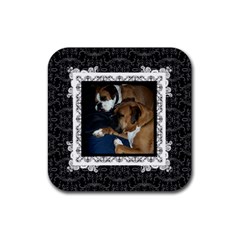 Black & White Square Coaster - Rubber Coaster (Square)