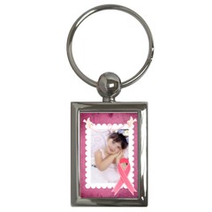 Breast Cancer Awareness Pink Ribbon Keyring