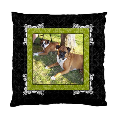 Green, Black, & White 2 Sided Cushion Case By Klh Front