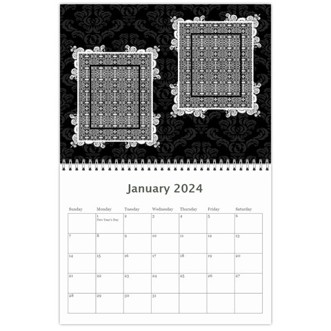 Elegant 2024 12 Month Calendar By Klh Jan 2024