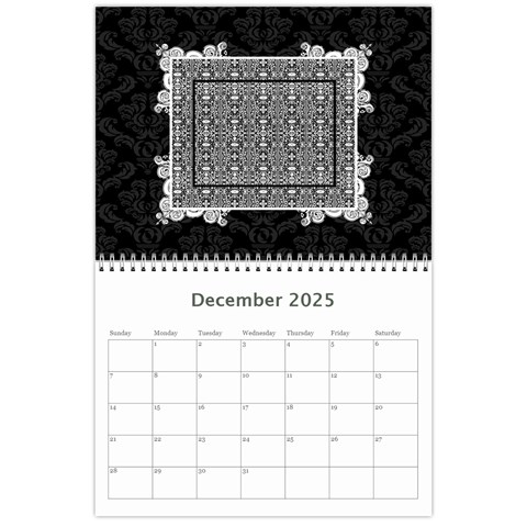 Elegant 2025 12 Month Calendar By Klh Dec 2025