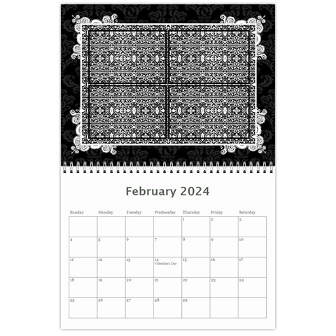 Elegant 2024 12 Month Calendar By Klh Feb 2024