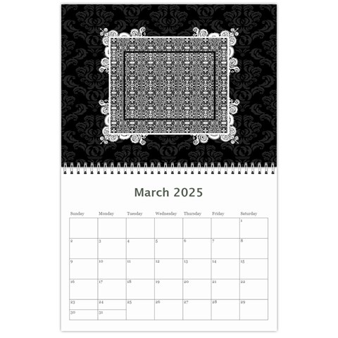 Elegant 2025 12 Month Calendar By Klh Mar 2025