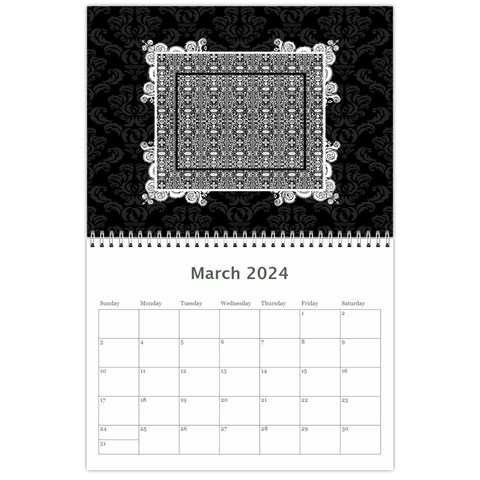 Elegant 2024 12 Month Calendar By Klh Mar 2024