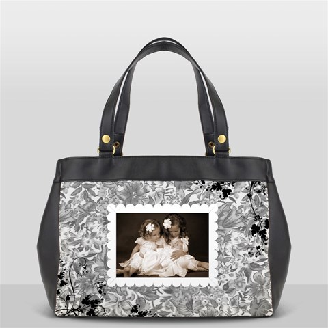 Grey Floral Oversized Handbag By Catvinnat Front