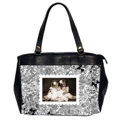 grey floral oversized handbag - Oversize Office Handbag (2 Sides)