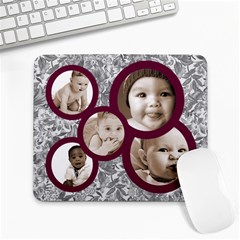 Grandbabies grey floral mousemat - Large Mousepad