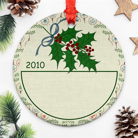 Christmas Holly Ornament By Bitsoscrap Front