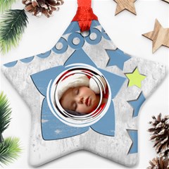 Christmas baby BLUE - ORNAMENT - Star Ornament (Two Sides)