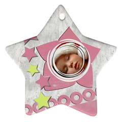 Christmas baby PINK - ORNAMENT - Star Ornament (Two Sides)