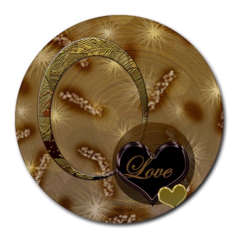 Love Heart 21 Round Mousepad By Ellan Front