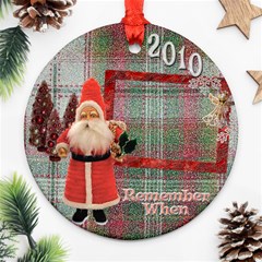 Santa Remember when plaid 2024 Christmas ornament round - Ornament (Round)