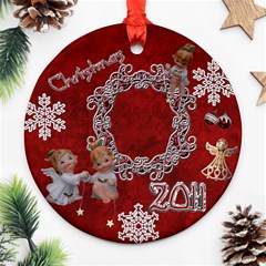 Angels w stars 2024 30 ornament round - Ornament (Round)