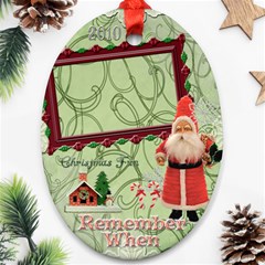 Santa Remember When Oval Christmas Ornament