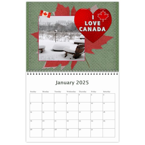 Canada 12 Month 2025 Calendar By Lil Jan 2025