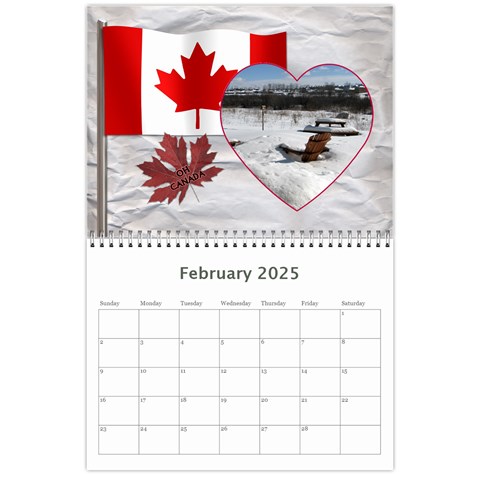 Canada 12 Month 2025 Calendar By Lil Feb 2025