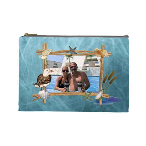 By The Sea Large Cosmetic Bag By Lil Front