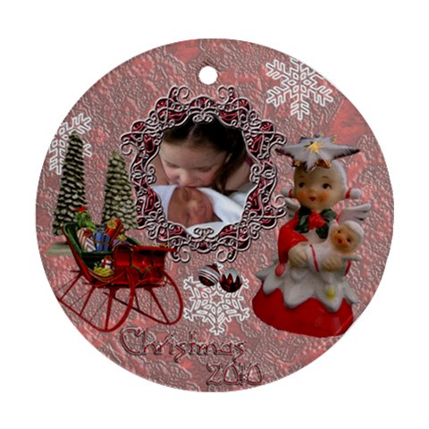 Angel W Baby Pink 2023 30 Ornament Round By Ellan Front