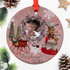 Angel w Baby pink 2024 30 ornament round - Ornament (Round)