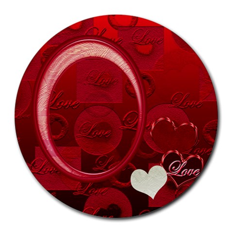 I Heart You Love Round Mousepad By Ellan Front