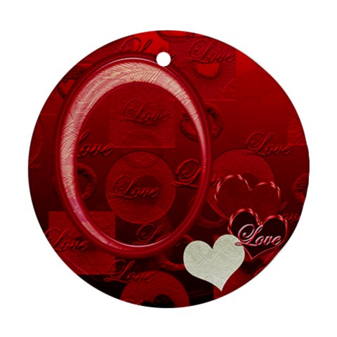 Love Heart Red Ornament Round By Ellan Front