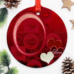 Love Heart red ornament round - Ornament (Round) Love Heart red ornament round - Ornament (Round)