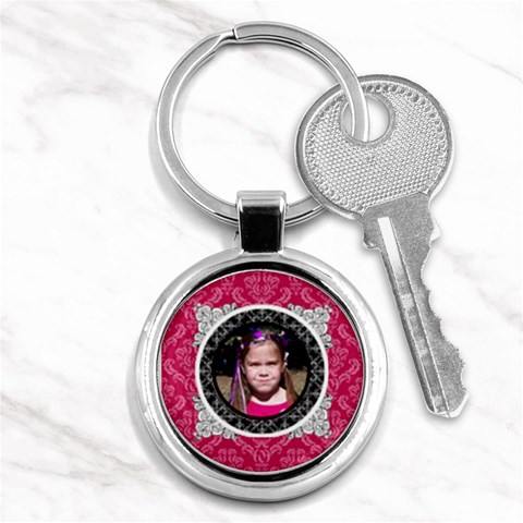 Pink, Black, & White Keychain By Klh Front