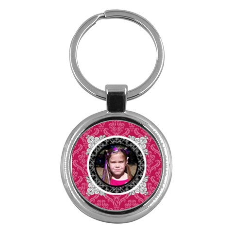 Pink, Black, & White Keychain By Klh Front