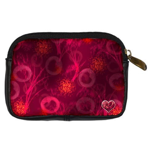 I Heart You Pink Leather Camera Case By Ellan Back