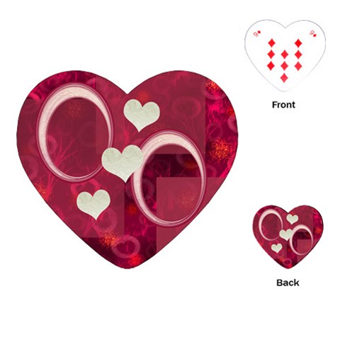 Pink Love Heart Playing Cards By Ellan Front