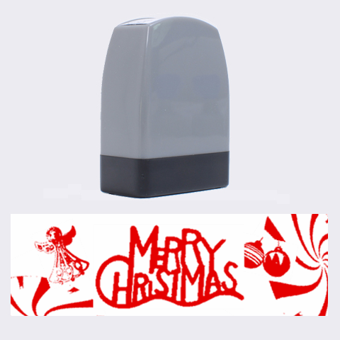 Merry Christmas Angel Ornaments Red Rubber Stamp By Ellan 1.4 x0.5  Stamp