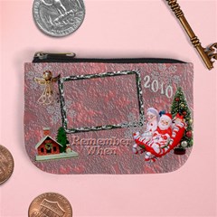 Stocking Stuffer Remember When Santa Sleigh Pink Merry Christmas mini coin purse