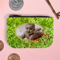 green floral love mini coin purse b