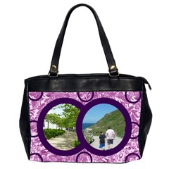 Purple floral eden oversized office bag b - Oversize Office Handbag (2 Sides)