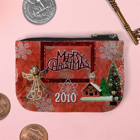 Stocking Stuffer Candy Cane My Little Angels Blonde Merry Christmas Mini Coin Purse By Ellan Back