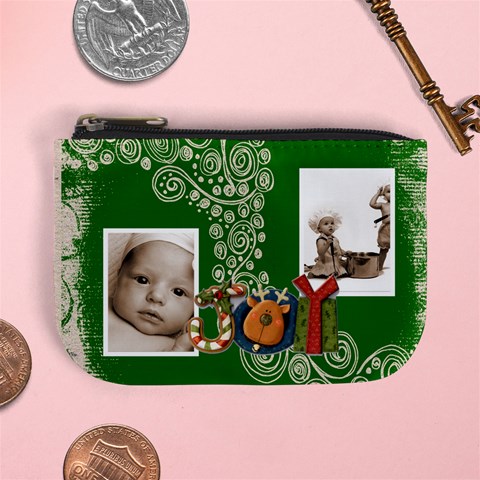Snowman Joy Green Swirls Mini Purse By Catvinnat Front