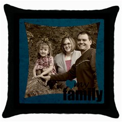 Love my family pillow - Throw Pillow Case (Black)