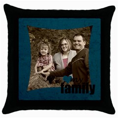 Love my family pillow - Throw Pillow Case (Black)