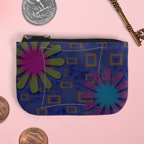 Flower Power Mini Coin Purse By Amanda Bunn Front