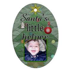 Santa s little helper Ornament - Oval Ornament (Two Sides)
