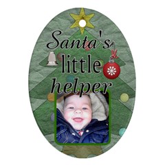 Santa s little helper Ornament - Oval Ornament (Two Sides)