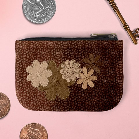 Brown Floral Coin Purse By Lillyskite Back