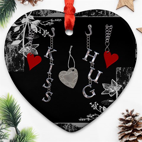 Black Floral Love Heart Ornament By Lil Back