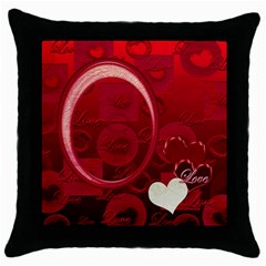 I Heart You 22 Red Throw Pillow Case 18 inch - Throw Pillow Case (Black)